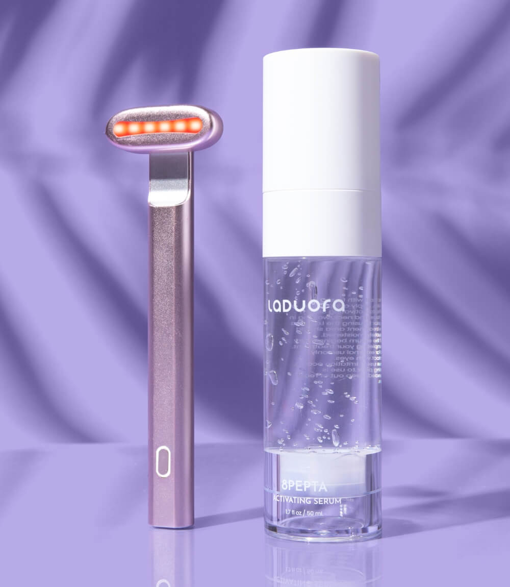 Velve Pro Skincare Wand with Red & Blue Light Therapy Complete Kit - LADUORA